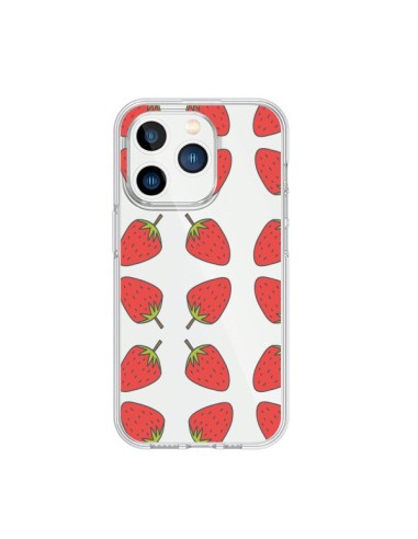 Cover iPhone 15 Pro Fragola Frutta Trasparente - Petit Griffin