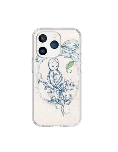 Coque iPhone 15 Pro Bird Oiseau Mignon Vintage - Lassana