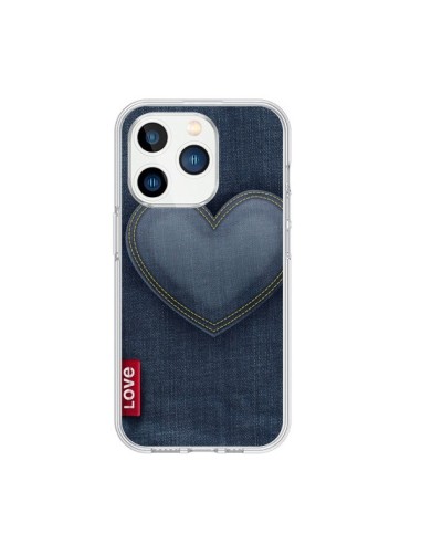 Coque iPhone 15 Pro Love Coeur en Jean - Lassana
