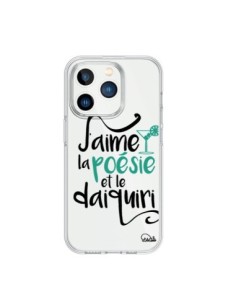 iPhone 15 Pro Case J'aime la poésie e le daiquiri Clear -...