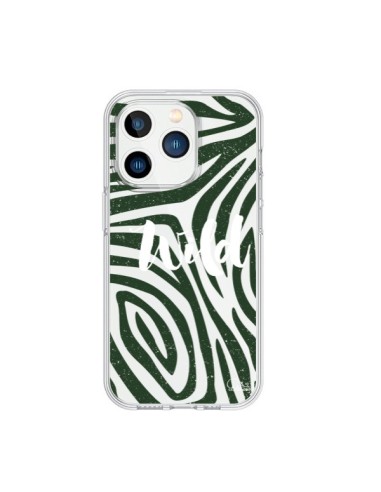 Coque iPhone 15 Pro Wild Zebre Jungle Transparente - Lolo Santo
