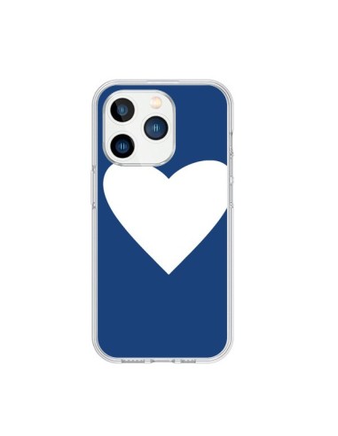 Coque iPhone 15 Pro Coeur Navy Blue Heart - Mary Nesrala