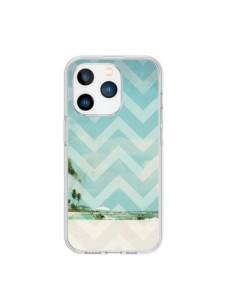 Coque iPhone 15 Pro Chevron Beach Dreams Triangle Azteque...