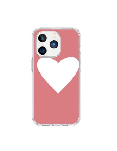 Coque iPhone 15 Pro Coeur Corail - Mary Nesrala