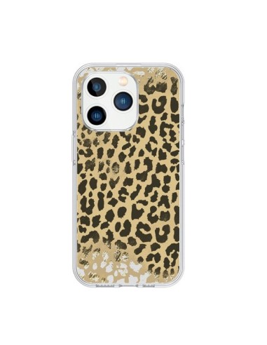 Coque iPhone 15 Pro Leopard Golden Or Doré - Mary Nesrala
