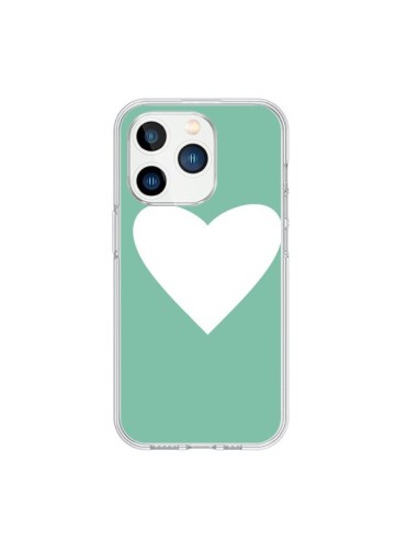 iPhone 15 Pro Case Heart Green Mint - Mary Nesrala