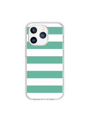 Coque iPhone 15 Pro Bandes Mint Vert - Mary Nesrala