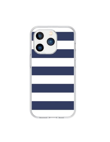 Coque iPhone 15 Pro Bandes Marinières Bleu Blanc Gaultier - Mary Nesrala