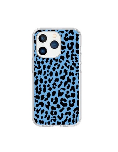 Coque iPhone 15 Pro Leopard Bleu Neon - Mary Nesrala