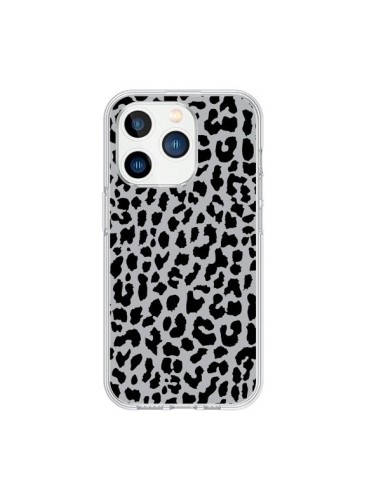 Coque iPhone 15 Pro Leopard Gris Neon - Mary Nesrala