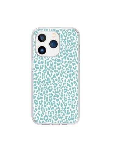 Coque iPhone 15 Pro Leopard Turquoise - Mary Nesrala