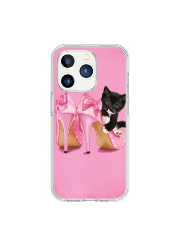 Coque iPhone 15 Pro Chaton Chat Noir Kitten Chaussure Shoes - Maryline Cazenave