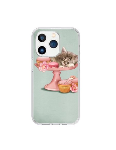 Coque iPhone 15 Pro Chaton Chat Kitten Cookies Cupcake - Maryline Cazenave