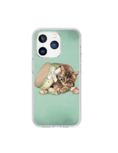 Coque iPhone 15 Pro Chaton Chat Kitten Boite Bonbon Candy...