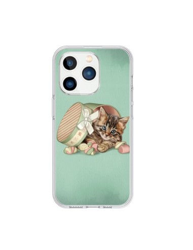 Coque iPhone 15 Pro Chaton Chat Kitten Boite Bonbon Candy - Maryline Cazenave