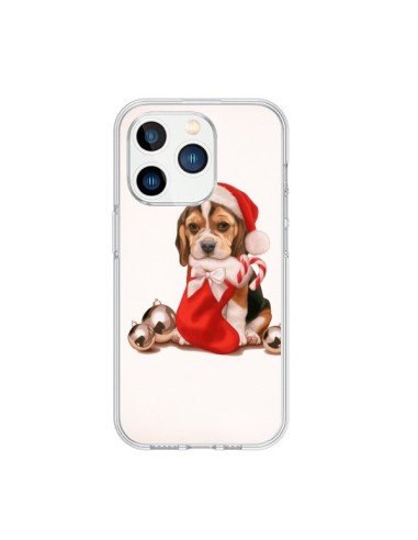Coque iPhone 15 Pro Chien Dog Pere Noel Christmas - Maryline Cazenave