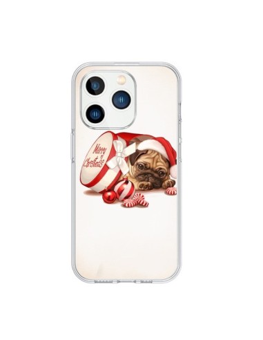 Coque iPhone 15 Pro Chien Dog Pere Noel Christmas Boite - Maryline Cazenave