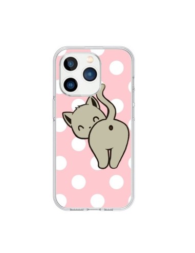 Coque iPhone 15 Pro Chat Chaton Pois - Maryline Cazenave