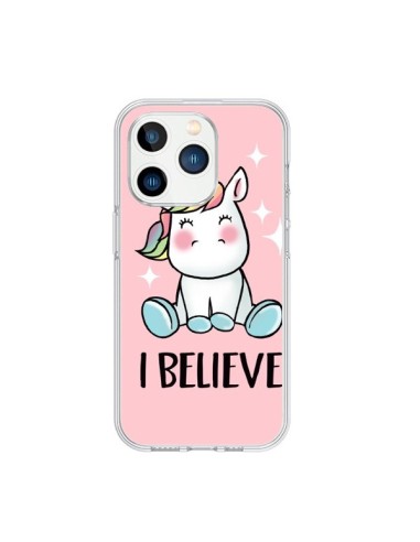 Coque iPhone 15 Pro Licorne I Believe - Maryline Cazenave