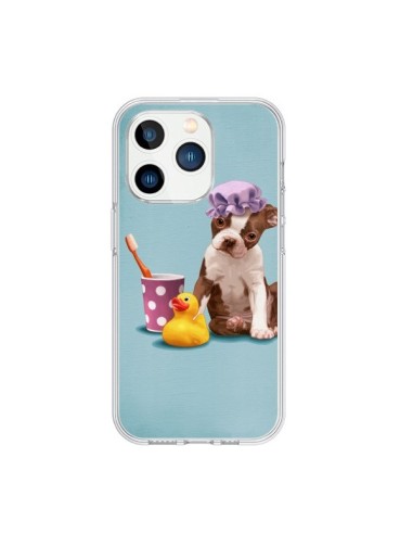 Coque iPhone 15 Pro Chien Dog Canard Fille - Maryline Cazenave