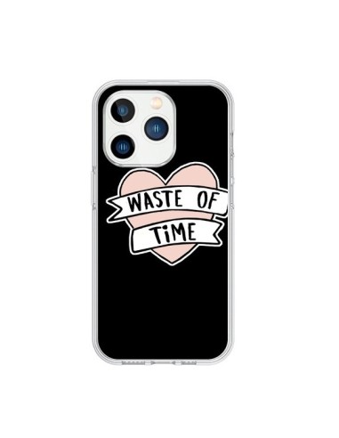 Coque iPhone 15 Pro Waste of Time Coeur - Maryline Cazenave