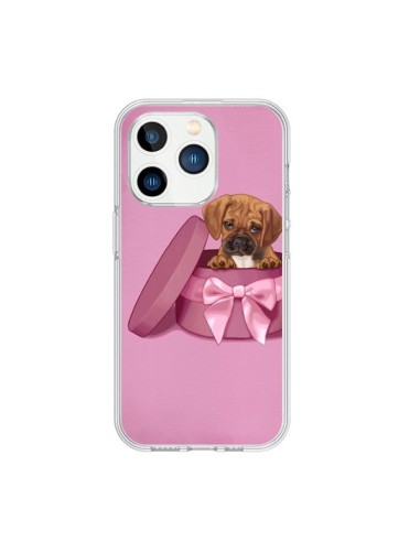 Coque iPhone 15 Pro Chien Dog Boite Noeud Triste - Maryline Cazenave