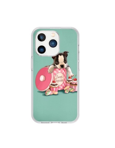 Coque iPhone 15 Pro Chien Dog Cupcakes Gateau Boite - Maryline Cazenave