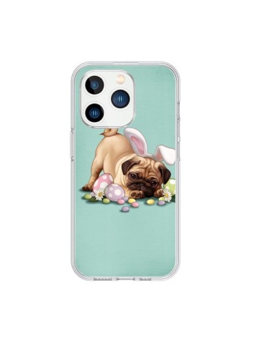 Coque iPhone 15 Pro Chien Dog Rabbit Lapin Pâques Easter - Maryline Cazenave