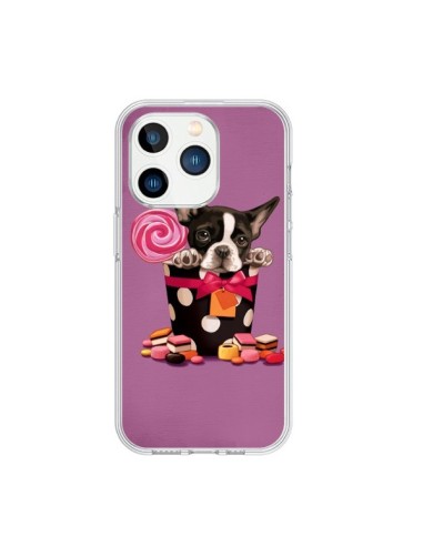 Cover iPhone 15 Pro Cane Boite Papillon Pois Bonbon - Maryline Cazenave