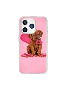Coque iPhone 15 Pro Chien Dog Gateau Coeur Love -...