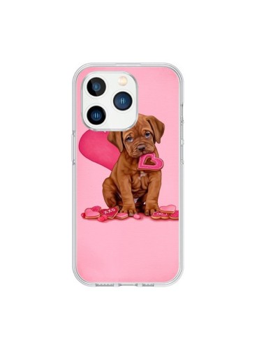 Coque iPhone 15 Pro Chien Dog Gateau Coeur Love - Maryline Cazenave