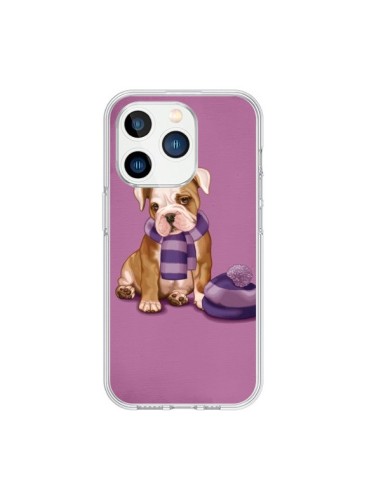 Coque iPhone 15 Pro Chien Dog Echarpe Bonnet Froid Hiver - Maryline Cazenave