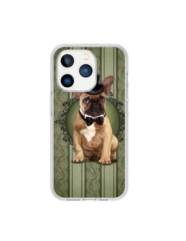 Coque iPhone 15 Pro Chien Dog Bulldog Noeud Papillon Chapeau - Maryline Cazenave