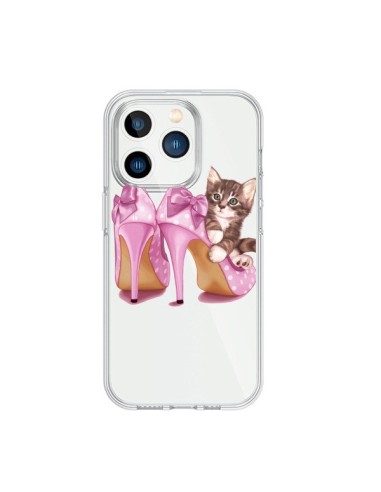 Coque iPhone 15 Pro Chaton Chat Kitten Chaussures Shoes Transparente - Maryline Cazenave