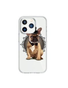 Cover iPhone 15 Pro Cane Bulldog Papillon Cappello...