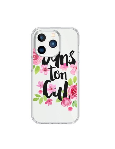 Cover iPhone 15 Pro Dans Ton Cul Fiori Trasparente - Maryline Cazenave