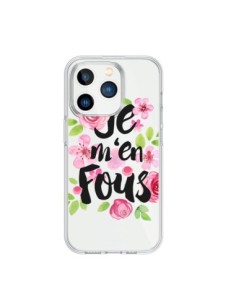 Cover iPhone 15 Pro Je M'en Fous Fiori Trasparente -...