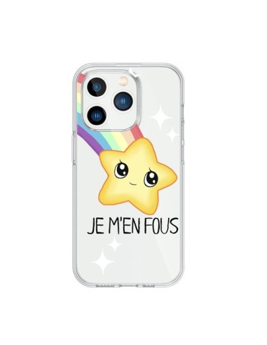 Cover iPhone 15 Pro Stella Etoile Je M'en Fous Trasparente - Maryline Cazenave