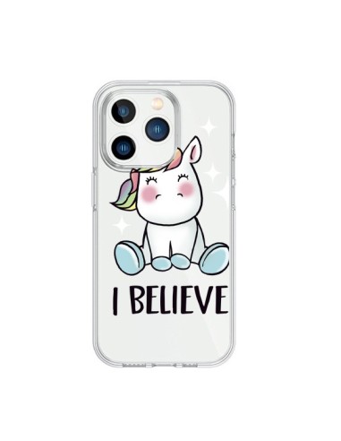 Cover iPhone 15 Pro Unicorno I Believe Trasparente - Maryline Cazenave