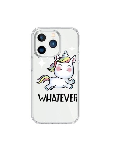 Coque iPhone 15 Pro Licorne Whatever Transparente - Maryline Cazenave