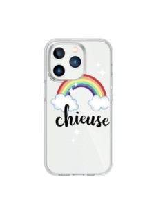 Coque iPhone 15 Pro Chieuse Arc En Ciel Transparente -...