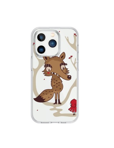 Coque iPhone 15 Pro Le Petit Chaperon Rouge Loup Hello Big Wolf Transparente - Maria Jose Da Luz