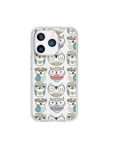 Coque iPhone 15 Pro Chouettes Owl Hibou Transparente - Maria Jose Da Luz