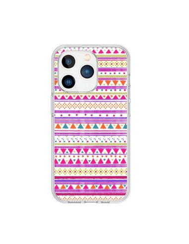 iPhone 15 Pro Case Bandana Pink Aztec - Monica Martinez