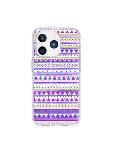 iPhone 15 Pro Case Bandana Purple Aztec - Monica Martinez