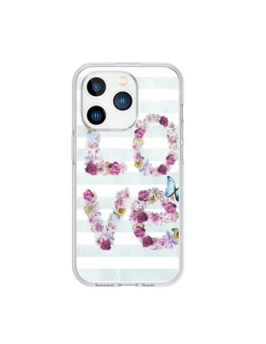 Coque iPhone 15 Pro Love Fleurs Flower - Monica Martinez