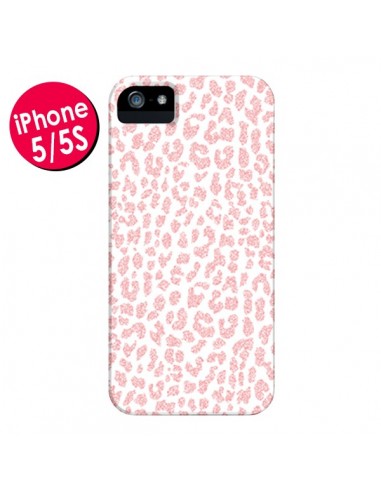 Coque Leopard Rose Corail pour iPhone 5 et 5S - Mary Nesrala