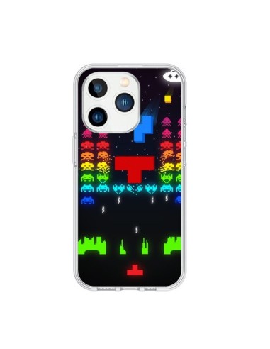 Coque iPhone 15 Pro Invatris Space Invaders Tetris Jeu - Maximilian San