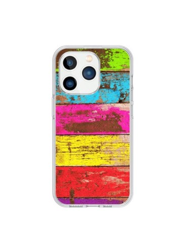 iPhone 15 Pro Case Wood Colorful Vintage - Maximilian San