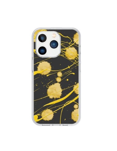 Coque iPhone 15 Pro Gold Splash Peinture Art - Maximilian San